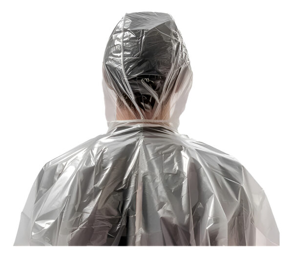 capa de chuva polietileno reutilizável transparente brasmo