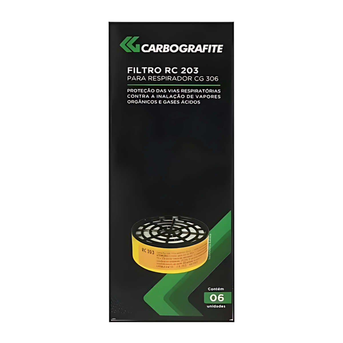 filtro rc 203 (respirador cg 306) c/06 uni carbografite