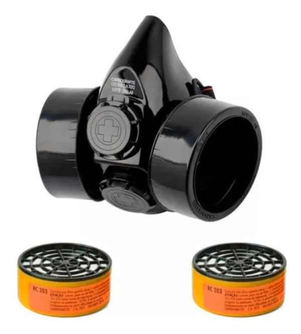 respirador semi facial cg 306 c/2 filtros rc203 (kit c/2) carbografite