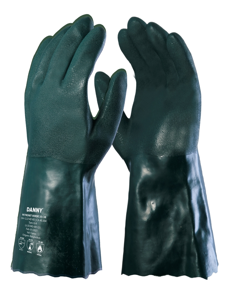 luva pvc petronit 35cm verde danny ca 40.304