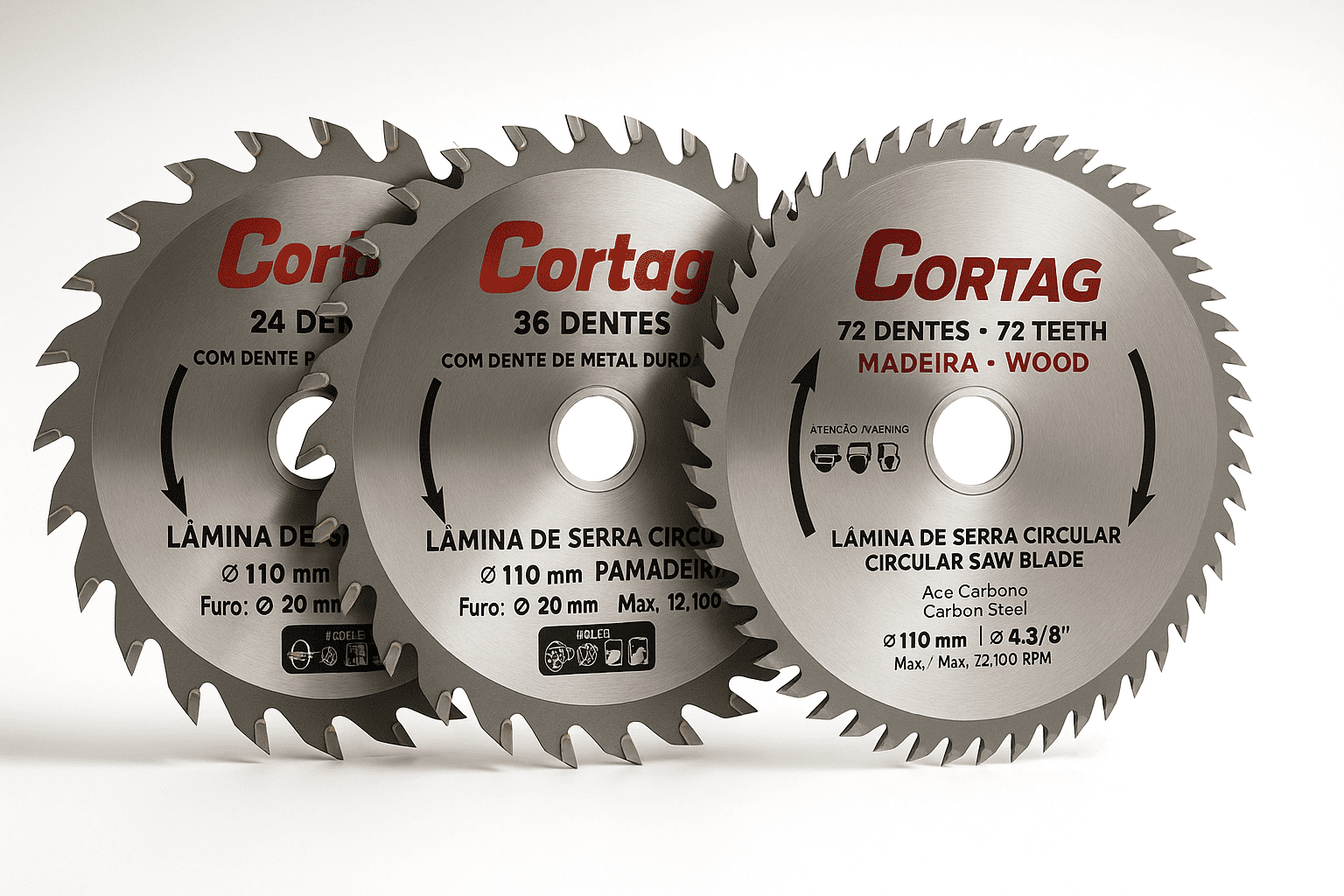 lâmina de serra circular para madeira 110mm cortag