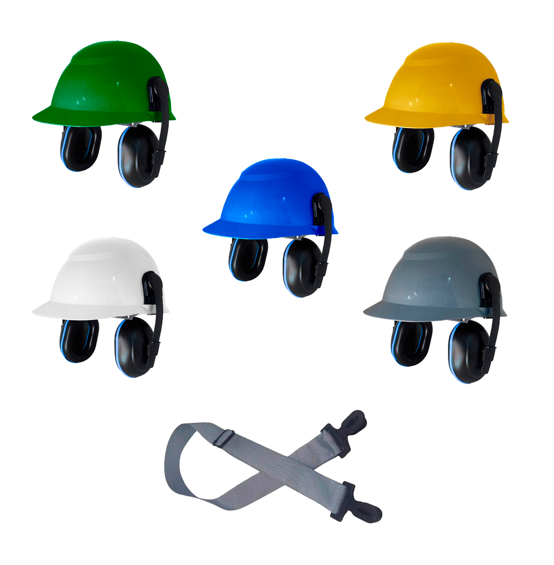 kit capacete de segurança + protetor auricular concha + jugular camper