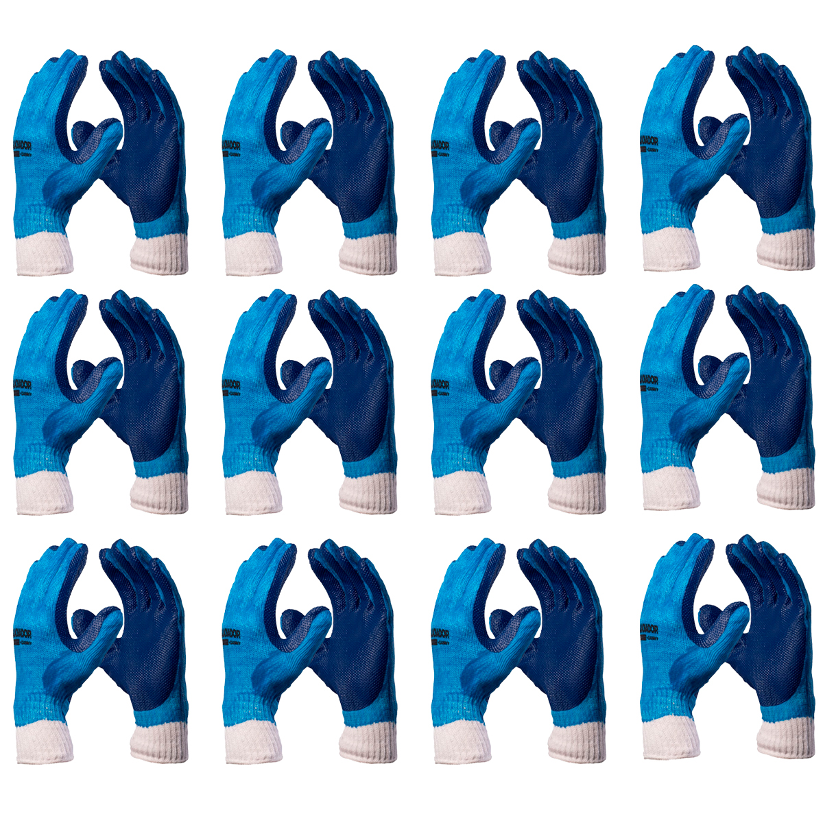 luva de segurança gladiador azul danny (kit c/12 pares)