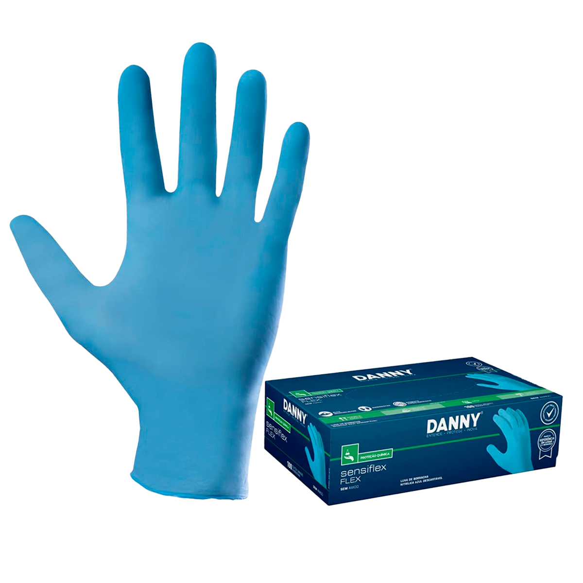 luva nitrílica sensiflex flex azul danny ca 42979